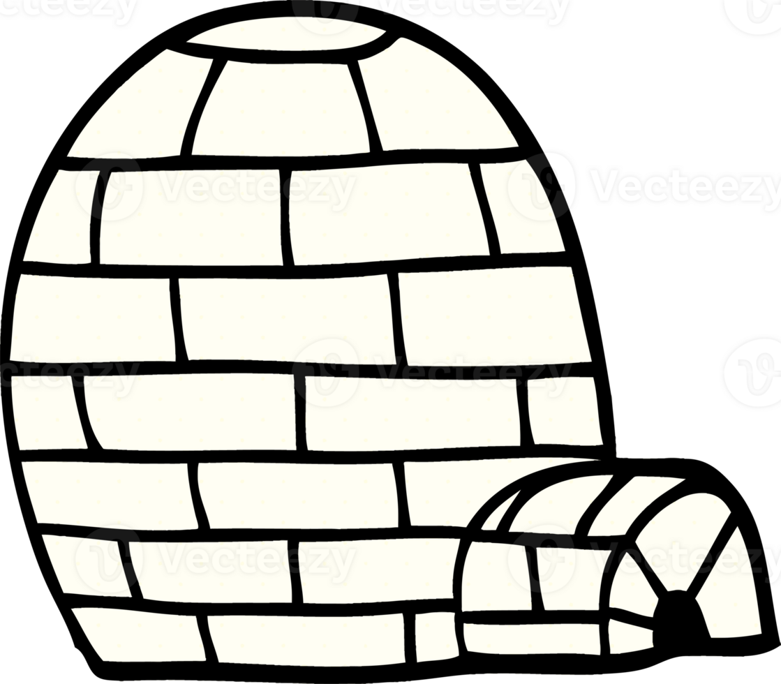cartoon doodle ice igloo png