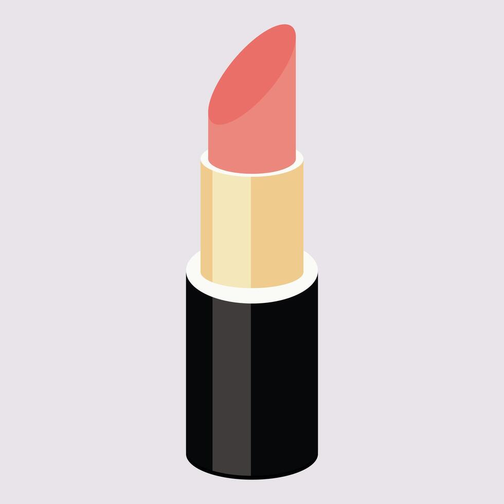 rojo rosado lápiz labial icono con destello aislado en antecedentes. plano vector ilustración. maquillaje productos cosméticos belleza niña tema