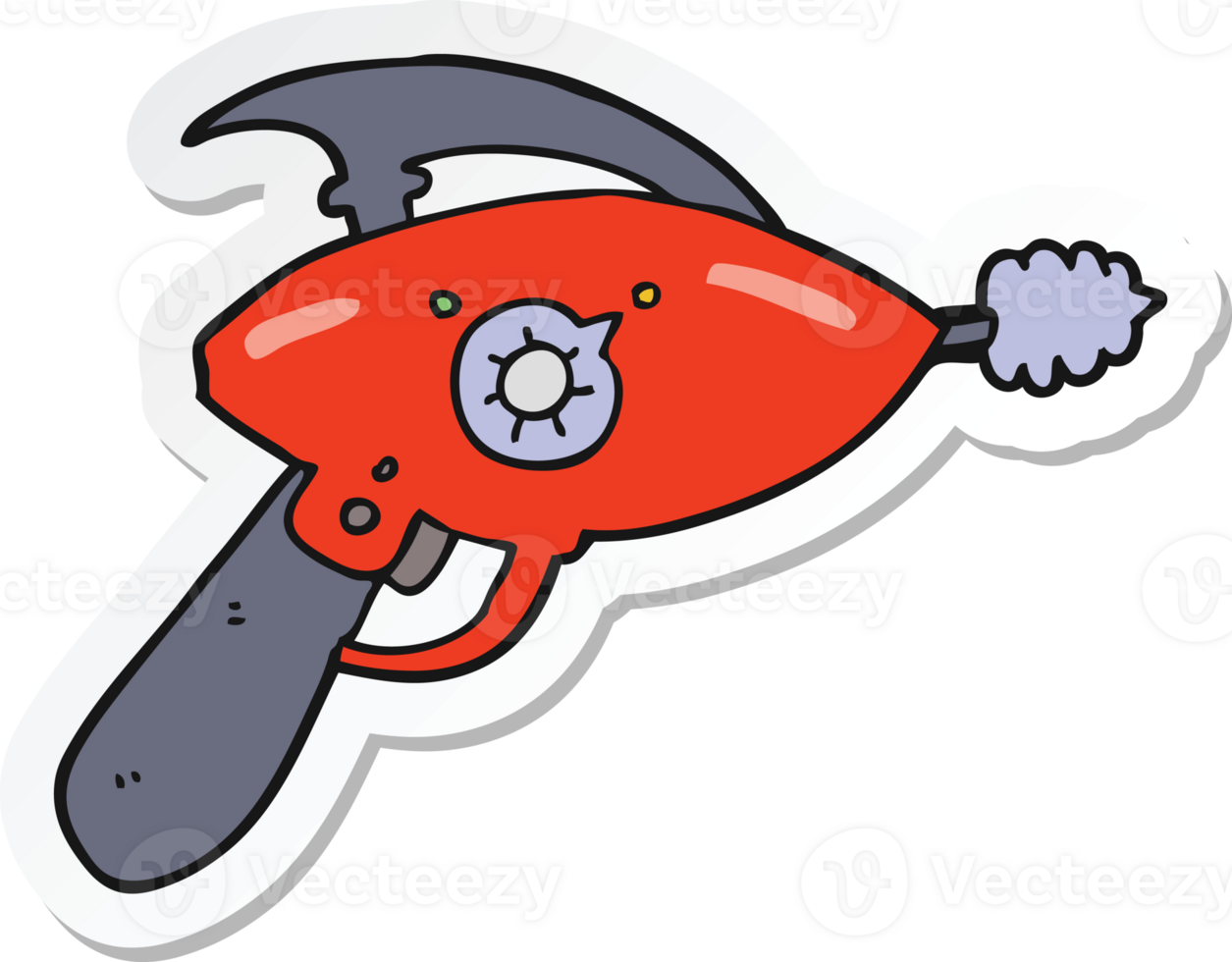 sticker of a cartoon ray gun png