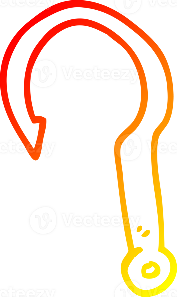 varm gradient linjeteckning tecknad fiskkrok png