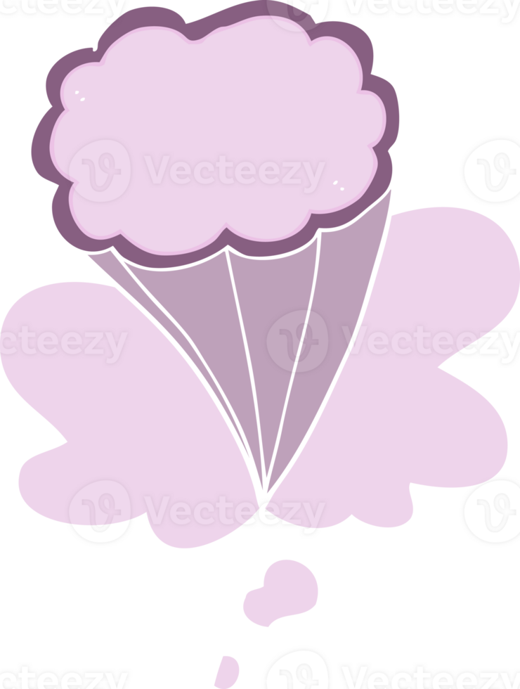 cartoon decorative cloud and thought bubble in retro style png