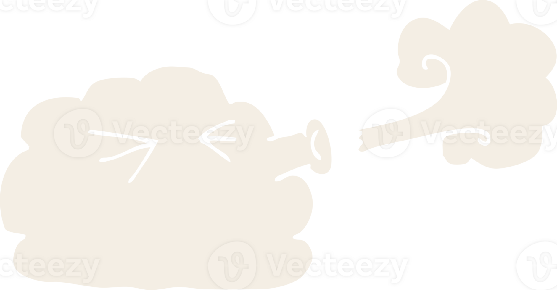 cartoon doodle cloud blowing a gale png