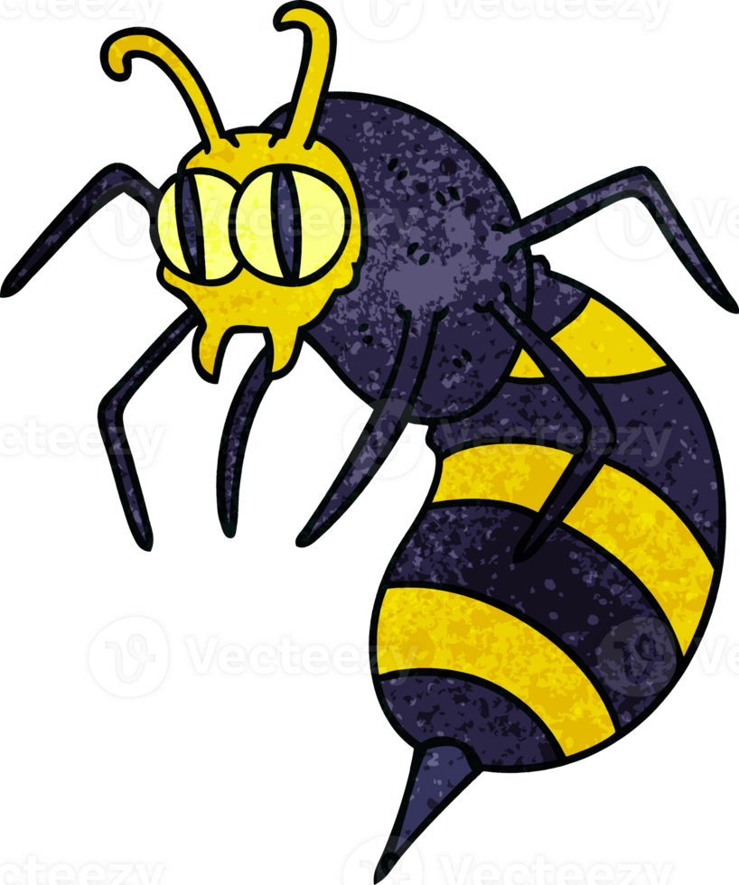 quirky hand drawn cartoon wasp png