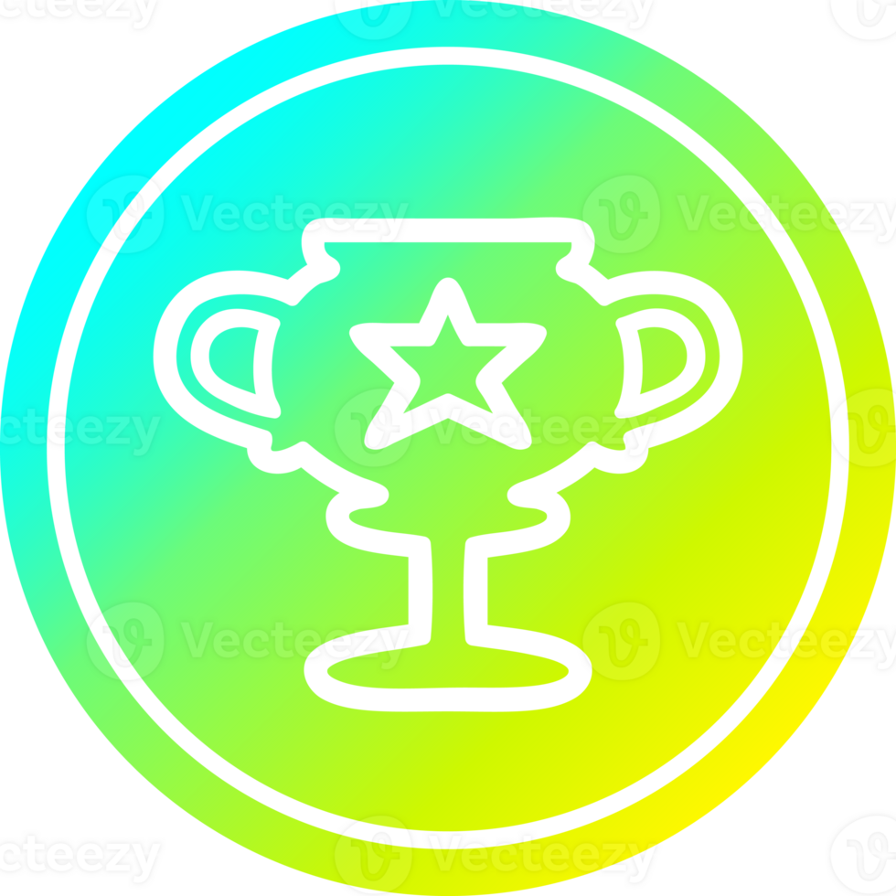 trophy cup circular in cold gradient spectrum png