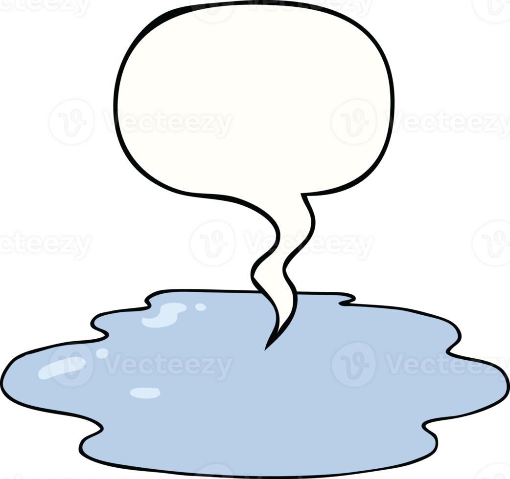 cartoon puddle of water with speech bubble 39883012 PNG