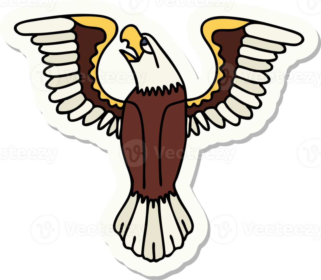 sticker of tattoo in traditional style of an american eagle png