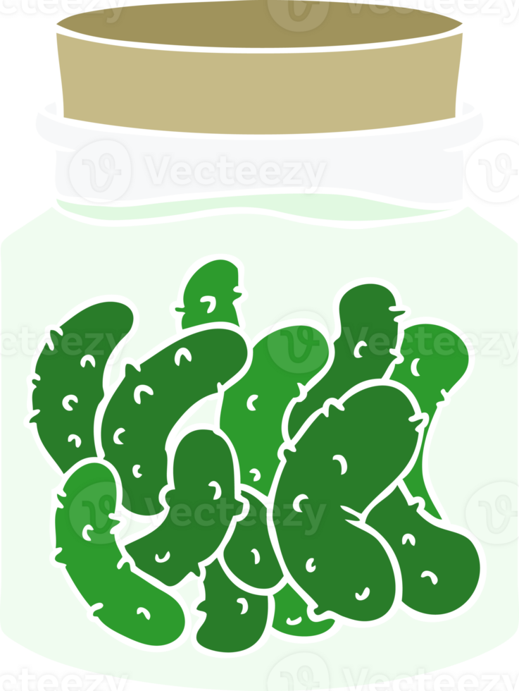 flat color style cartoon pickled gherkins png