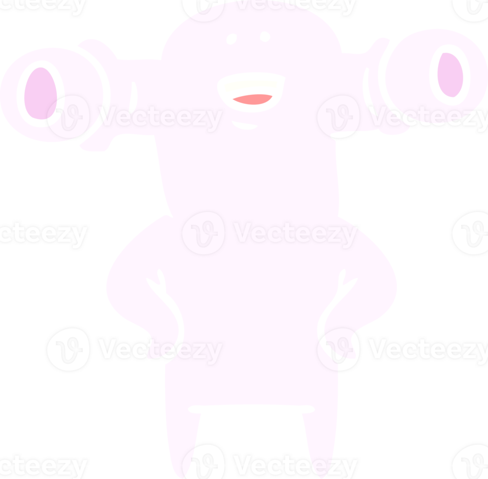 friendly flat color style cartoon alien png