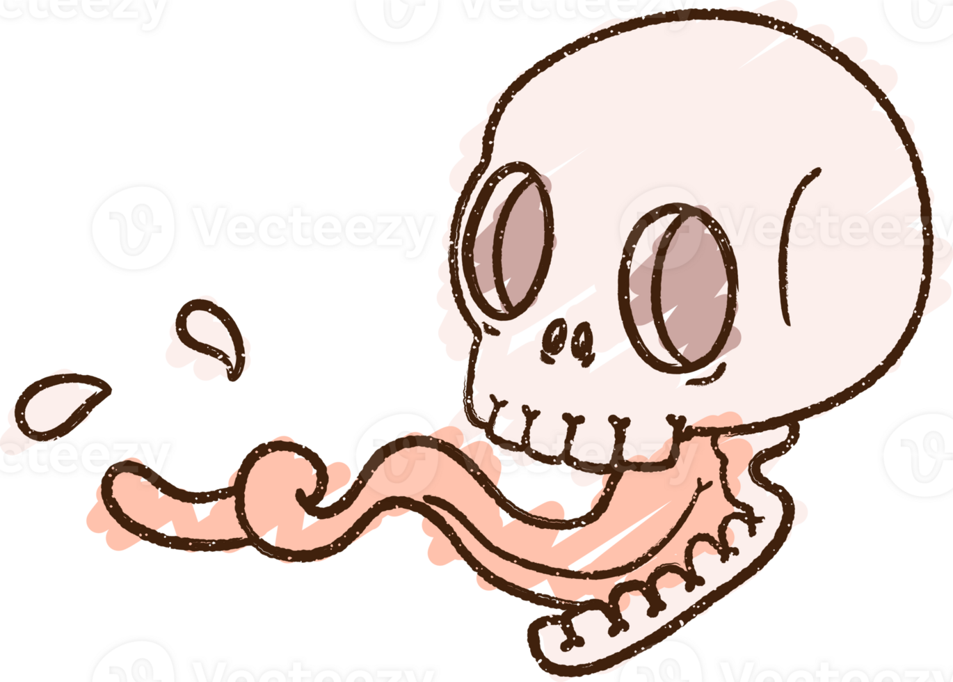 Spooky Skull Chalk Drawing png
