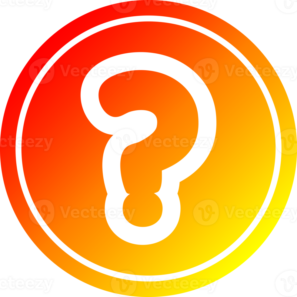 question mark circular icon with warm gradient finish png