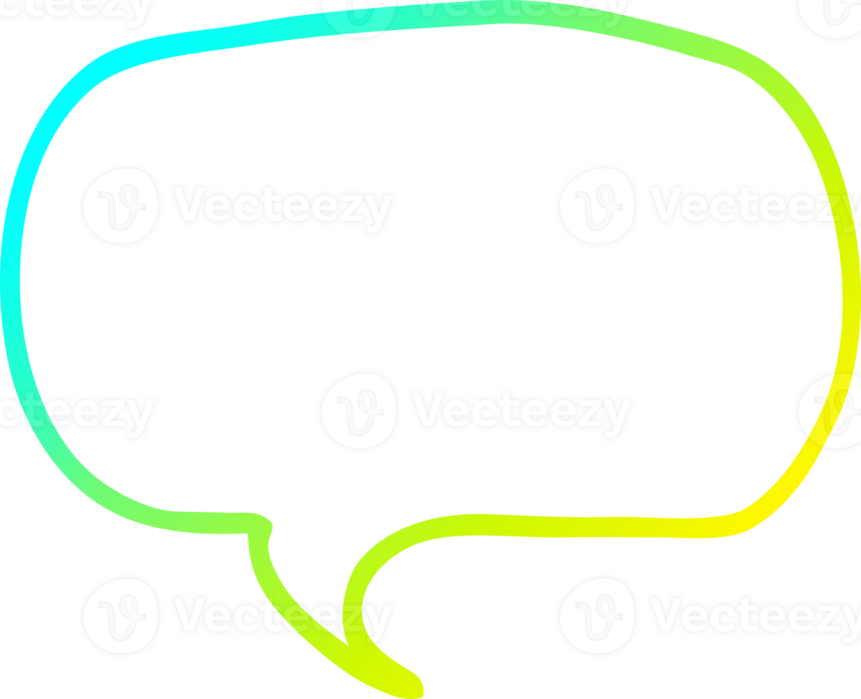 cold gradient line drawing of a cartoon speech bubble png