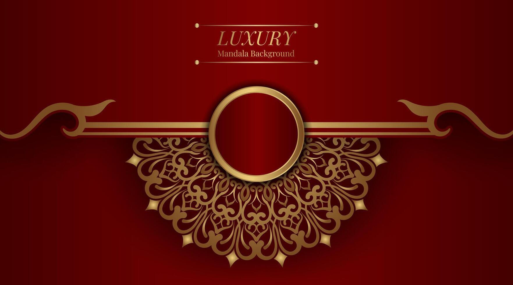 Luxury background with golden mandala ornament vector