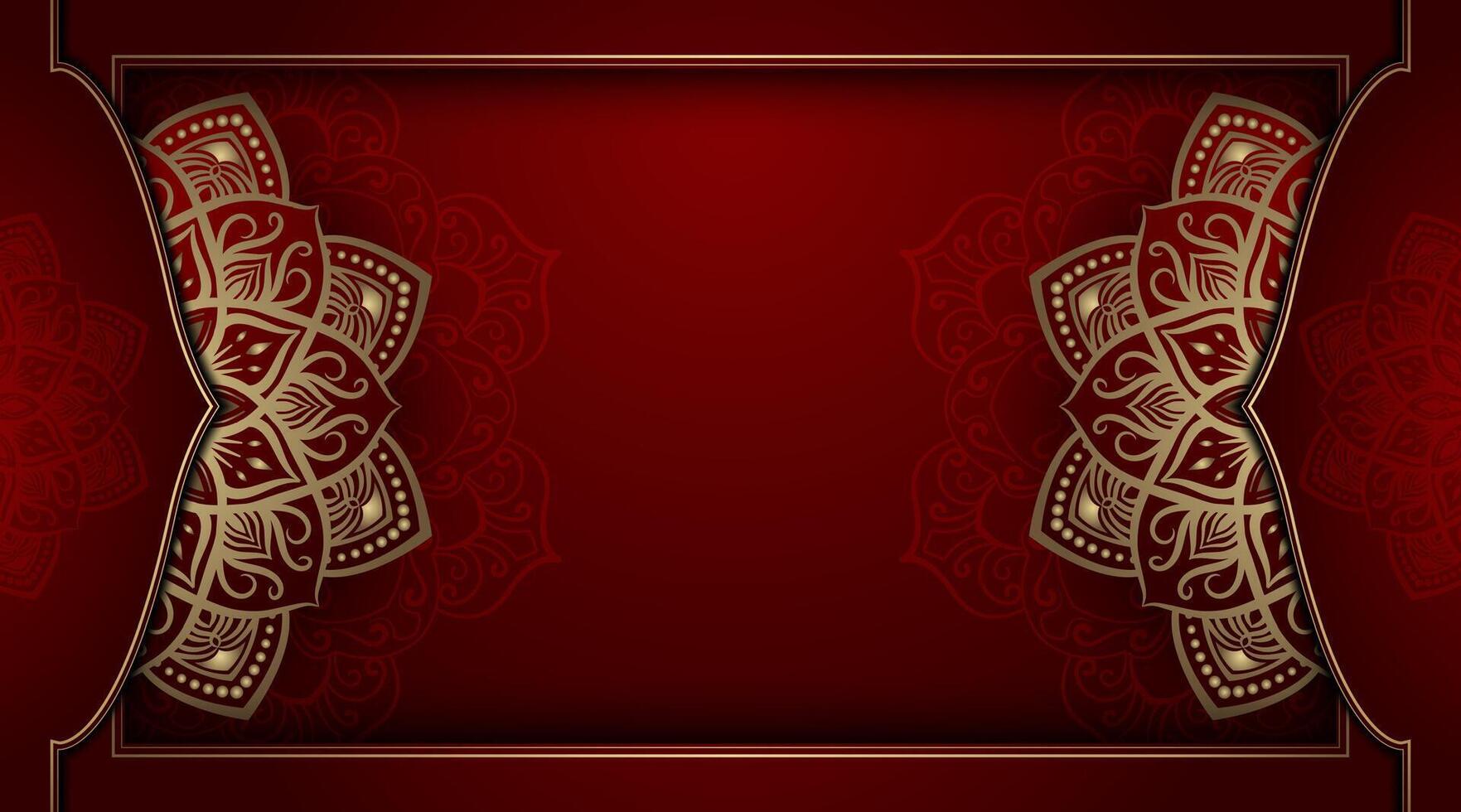 Luxury background with golden mandala ornament vector