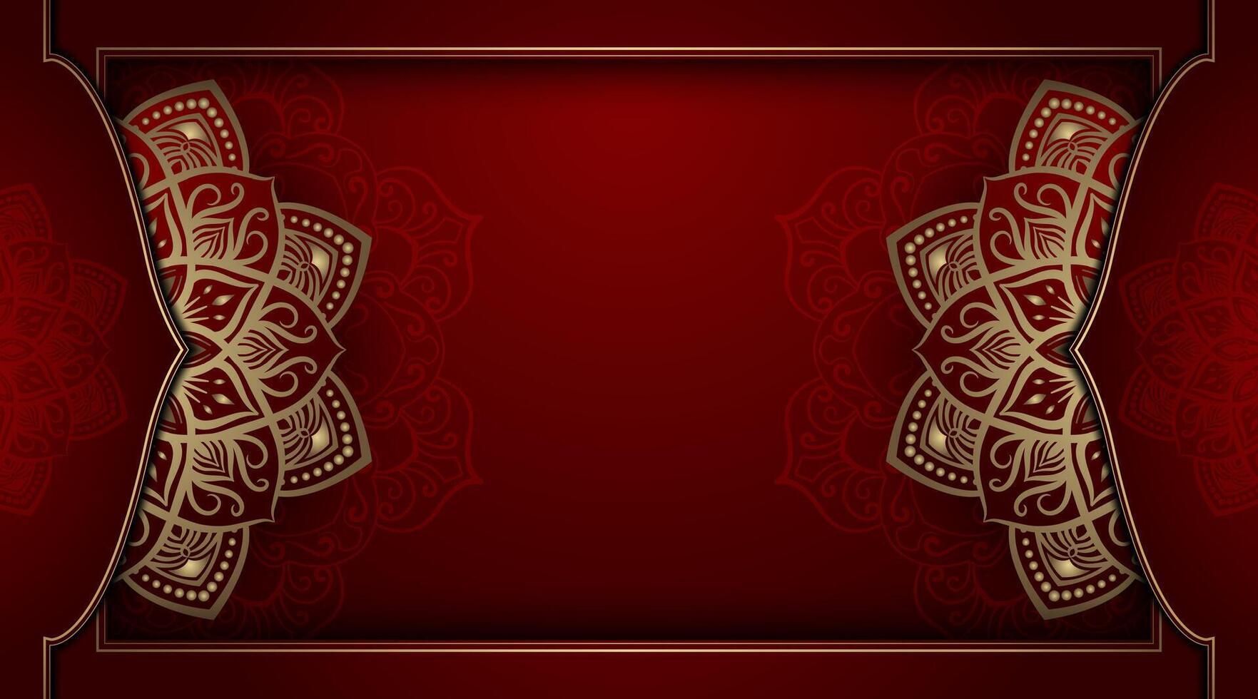 Luxury background with golden mandala ornament vector