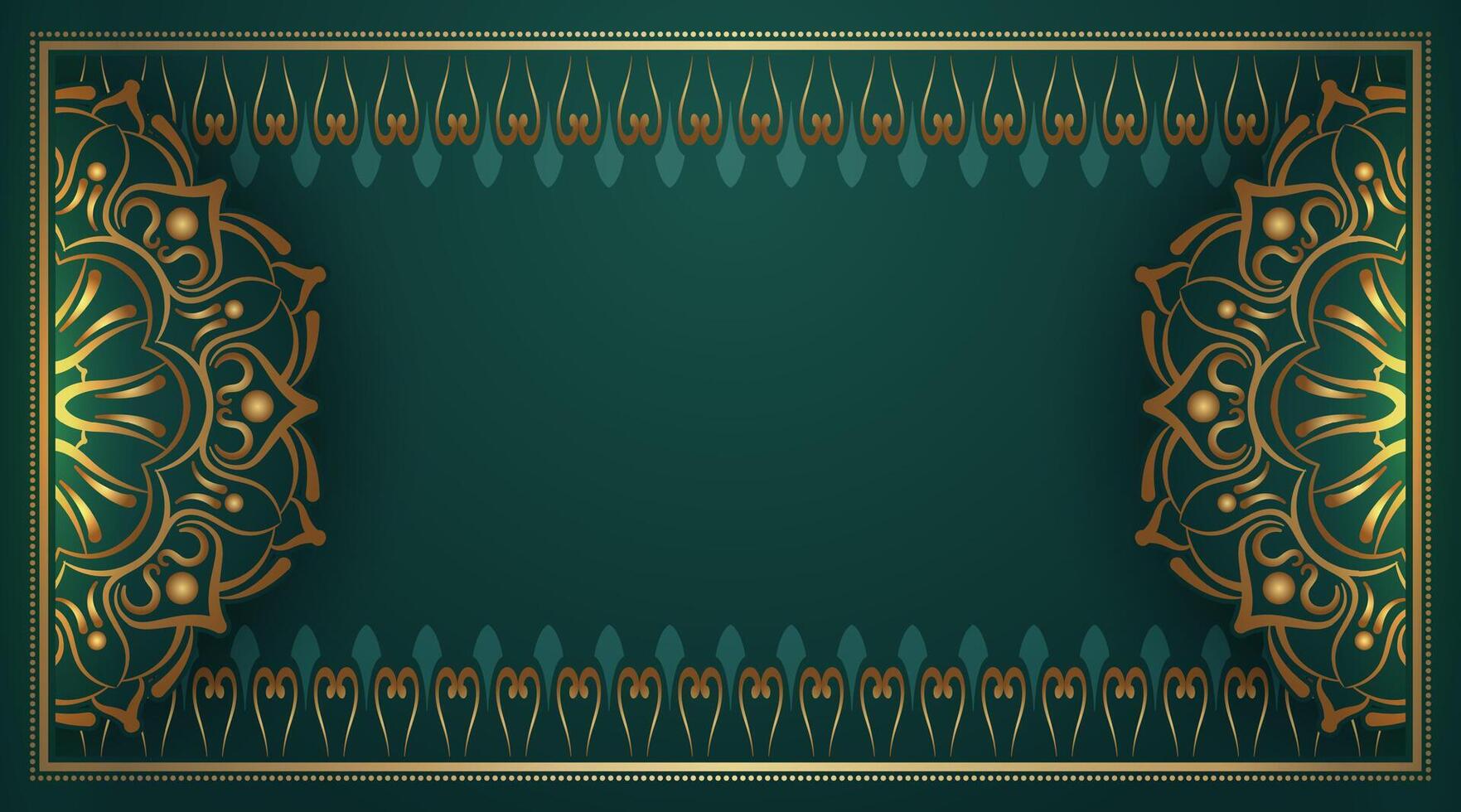 Vintage frame with gold mandala ornament vector
