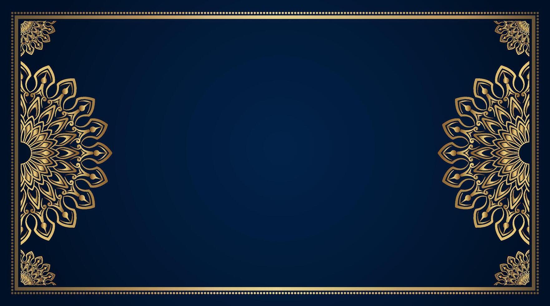 Vintage frame with gold mandala ornament vector