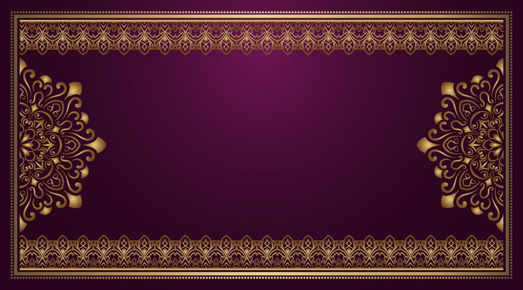 Vintage frame with gold mandala ornament vector