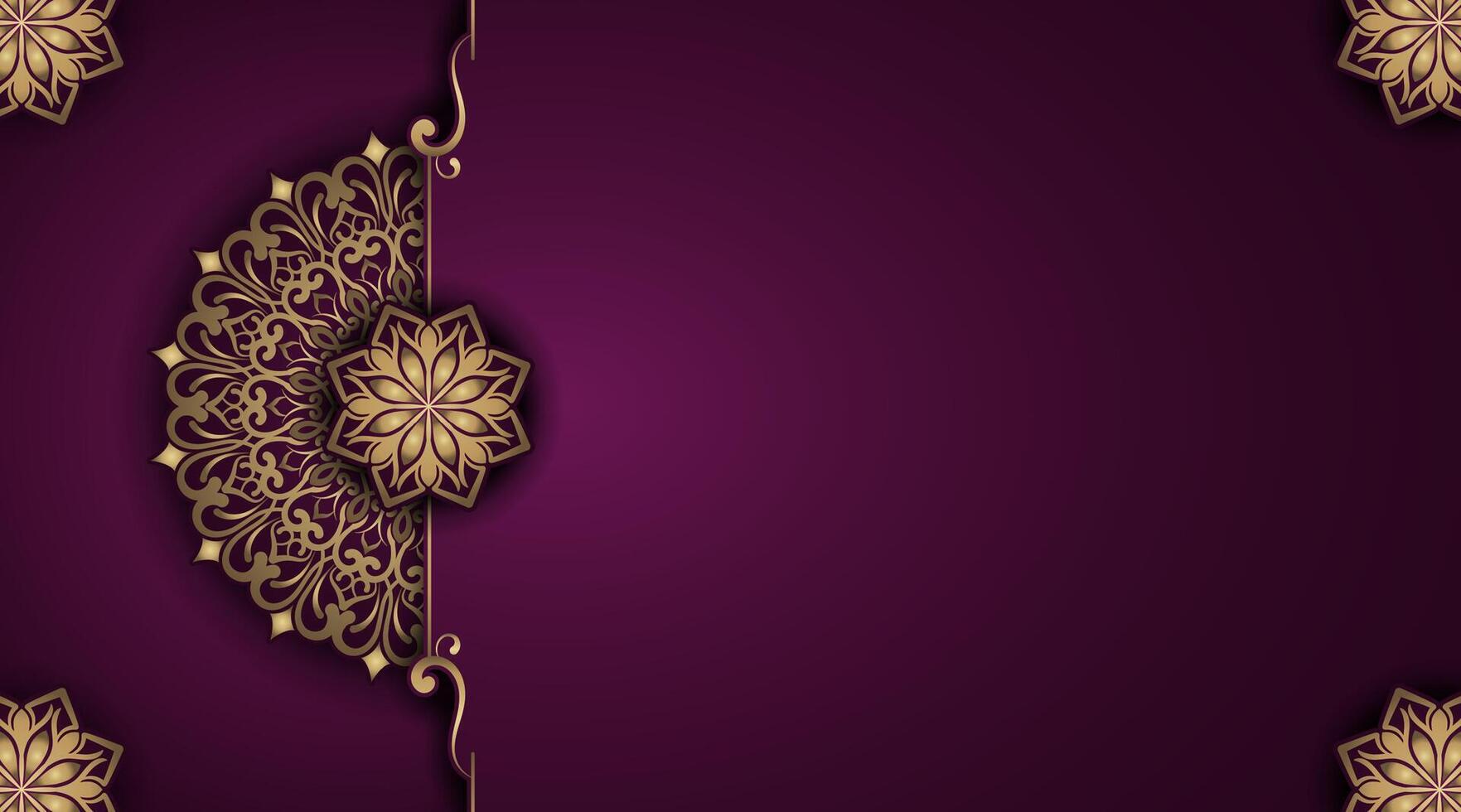 Luxury background with golden mandala ornament vector