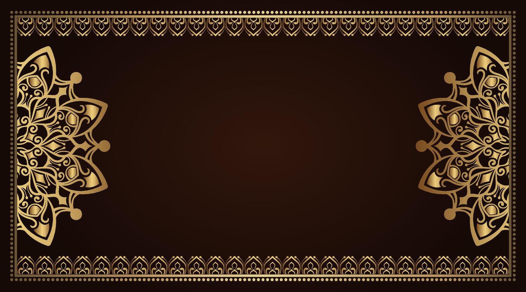 Vintage frame with gold mandala ornament vector