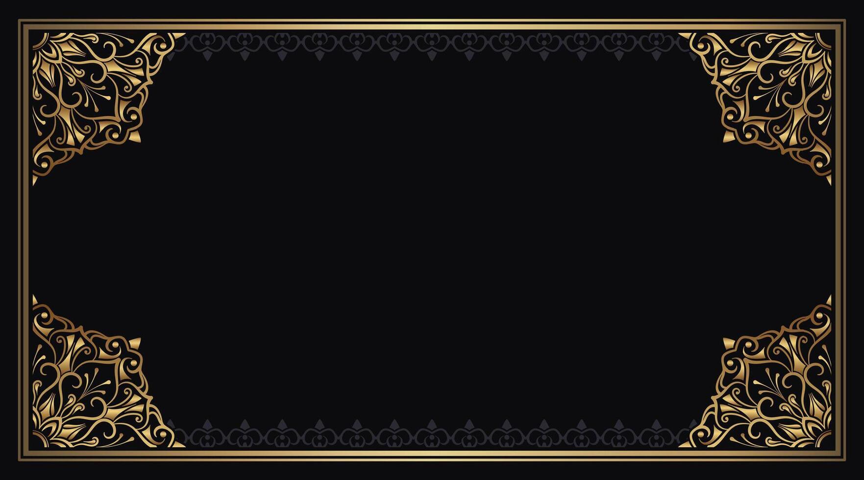 Vintage frame with gold mandala ornament vector