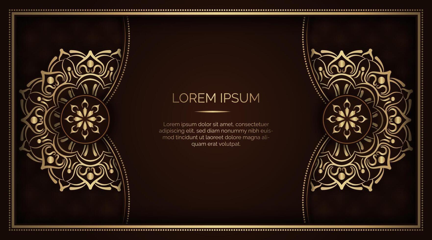 Luxury background with golden mandala ornament vector