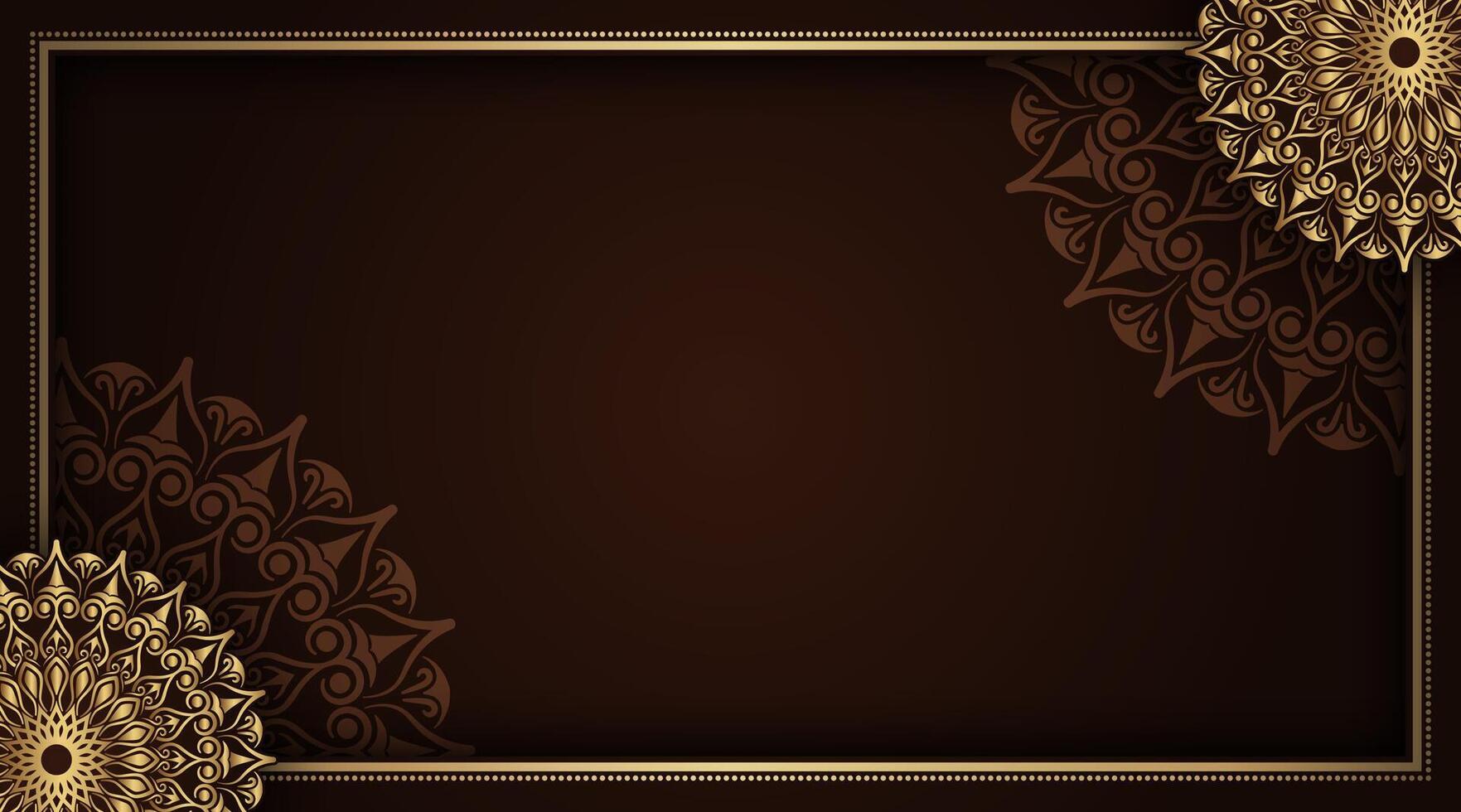 Vintage frame with gold mandala ornament vector