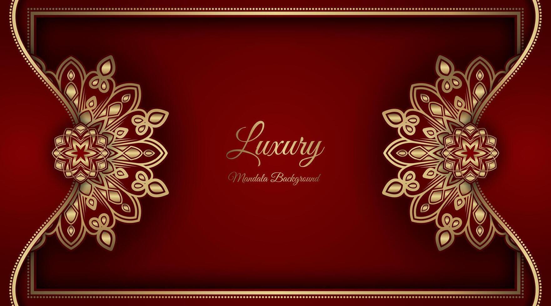 Luxury background with golden mandala ornament vector