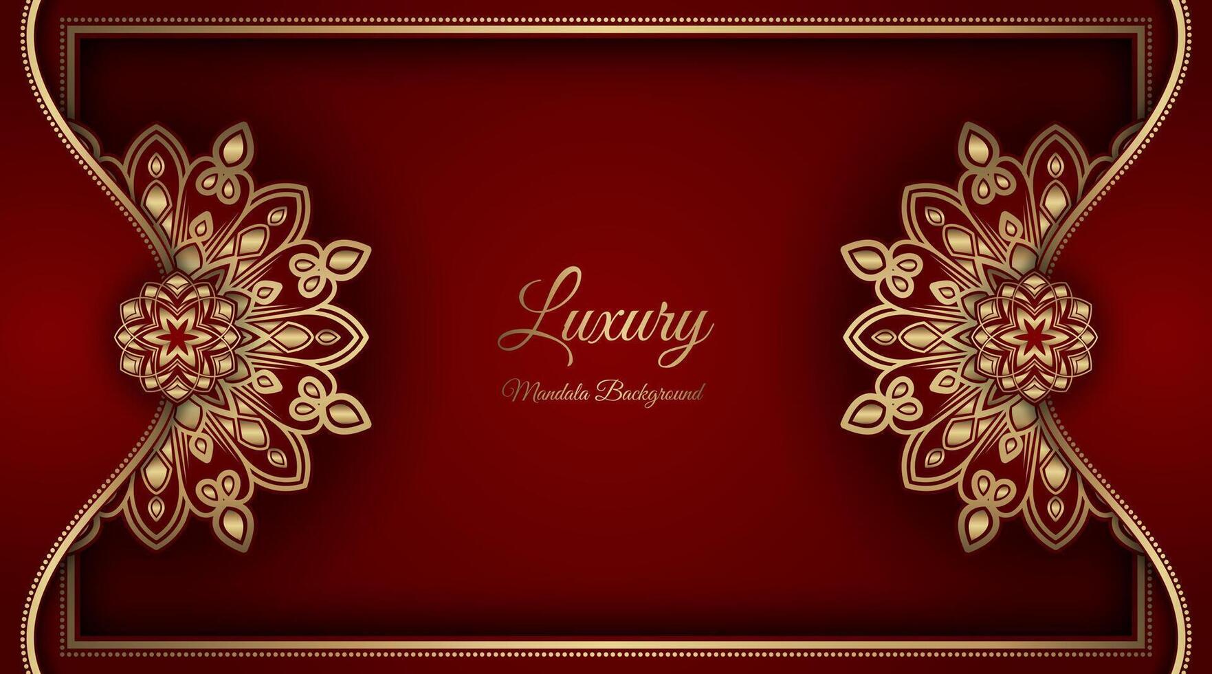 Luxury background with golden mandala ornament vector