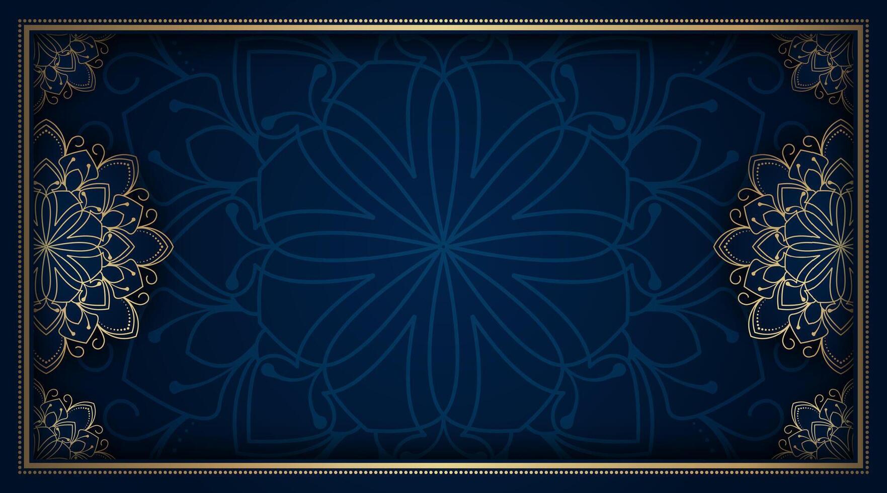 Vintage frame with gold mandala ornament vector