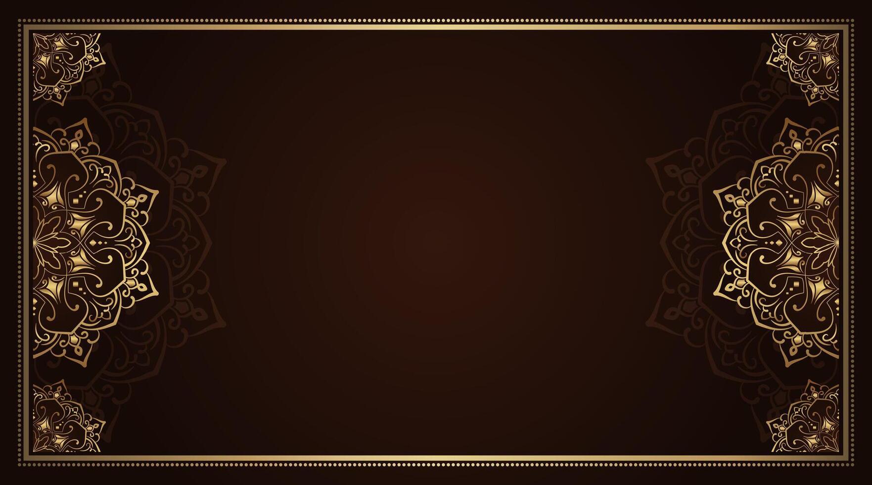 Vintage frame with gold mandala ornament vector