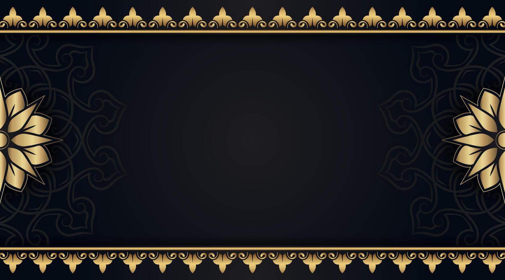 luxury black background, with gold mandala vector