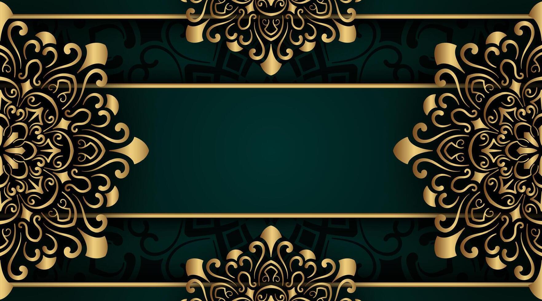 luxury background with golden mandala ornament vector