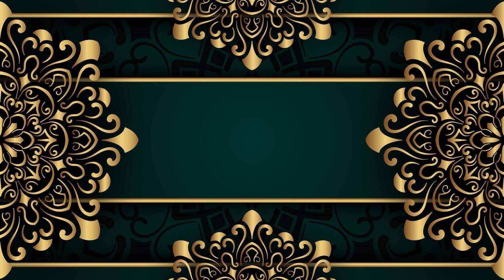 luxury background with golden mandala ornament vector