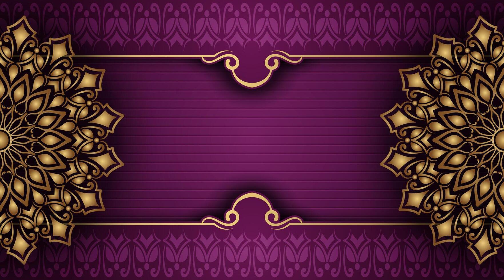 lujo púrpura fondo, con oro mandala vector