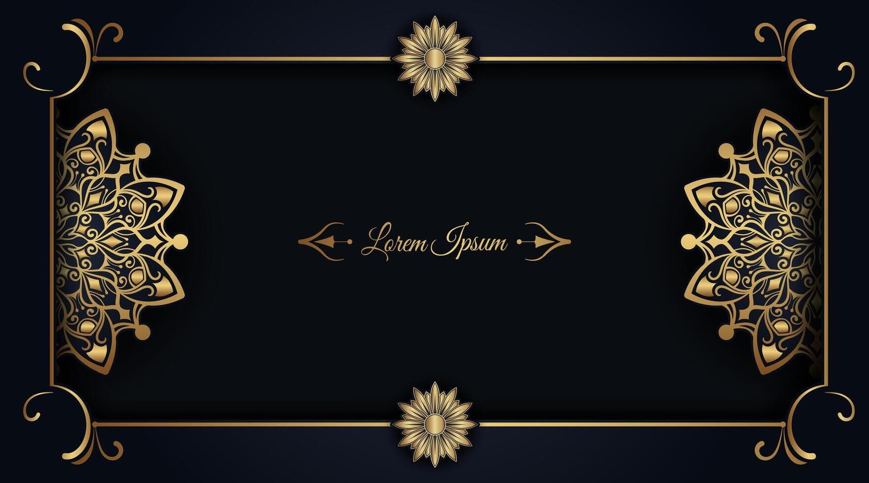 luxury black background, with gold mandala vector