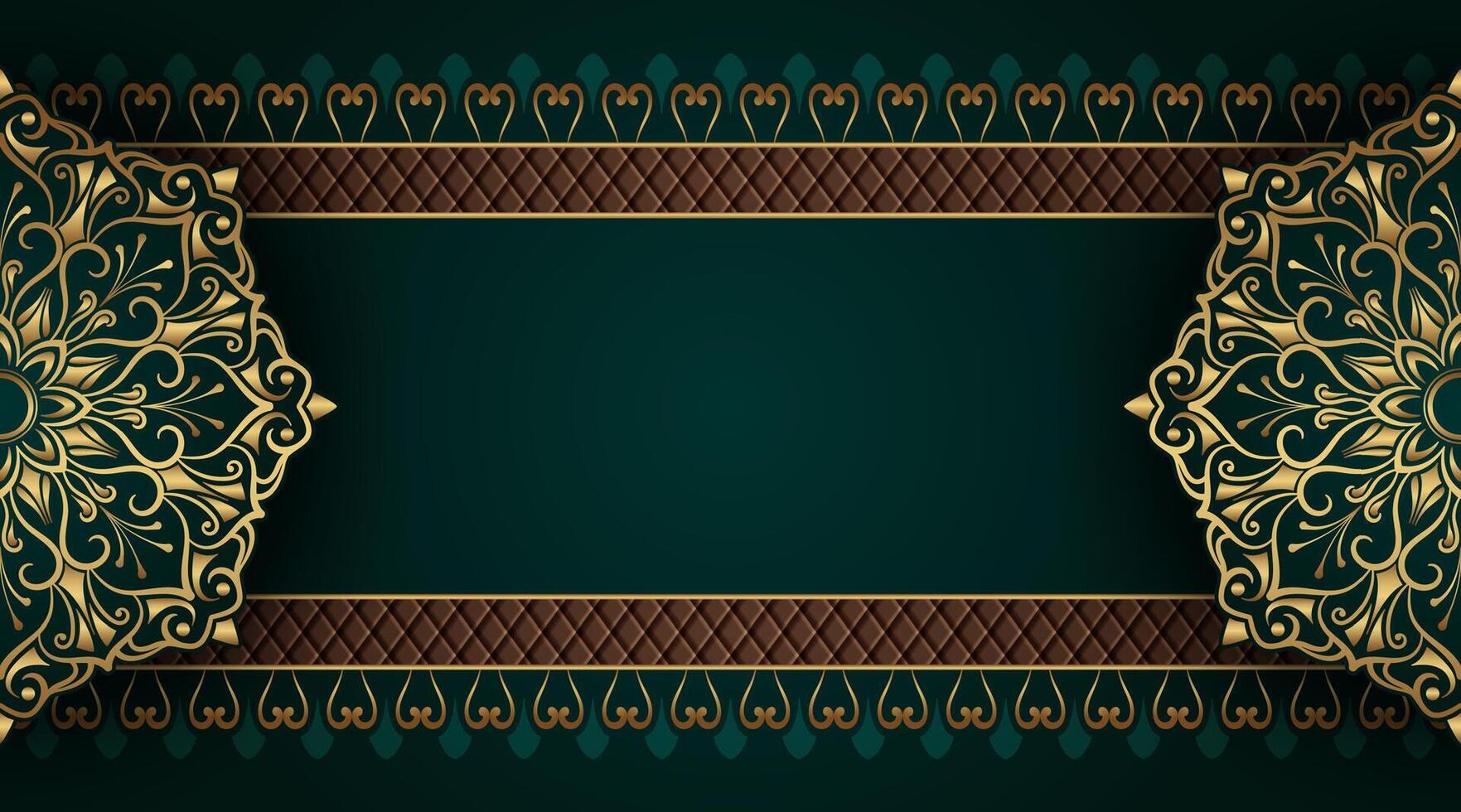 Luxury background with golden mandala ornament vector