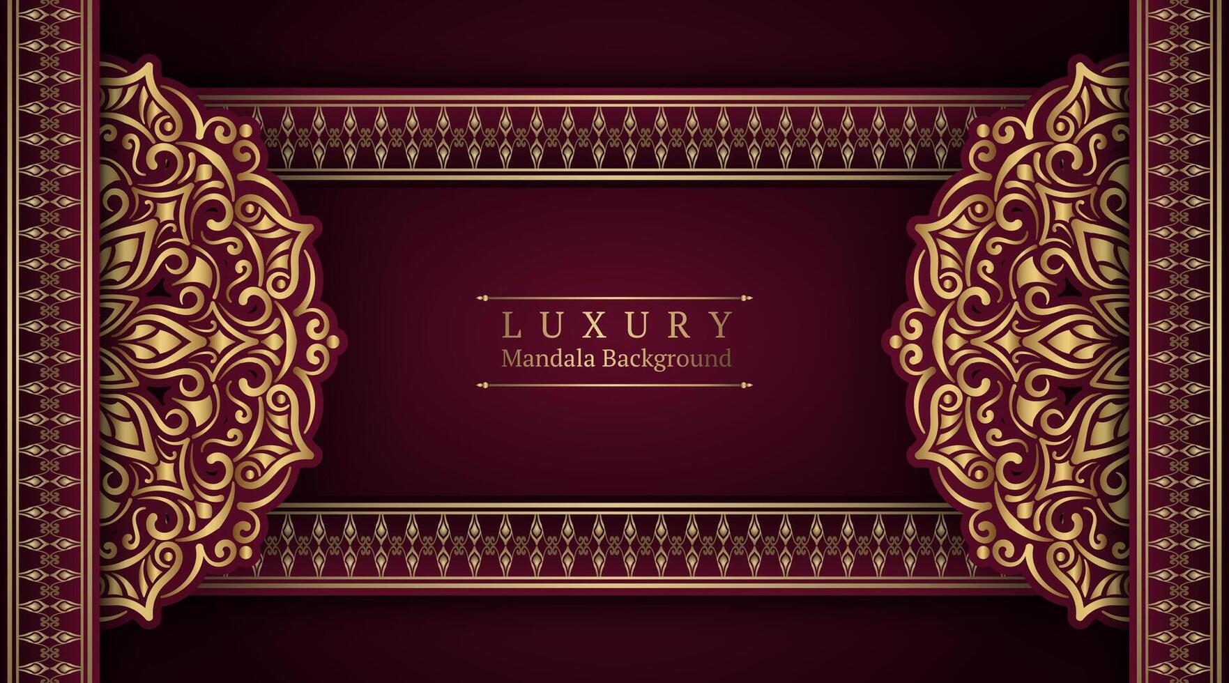 luxury background with golden mandala ornament vector