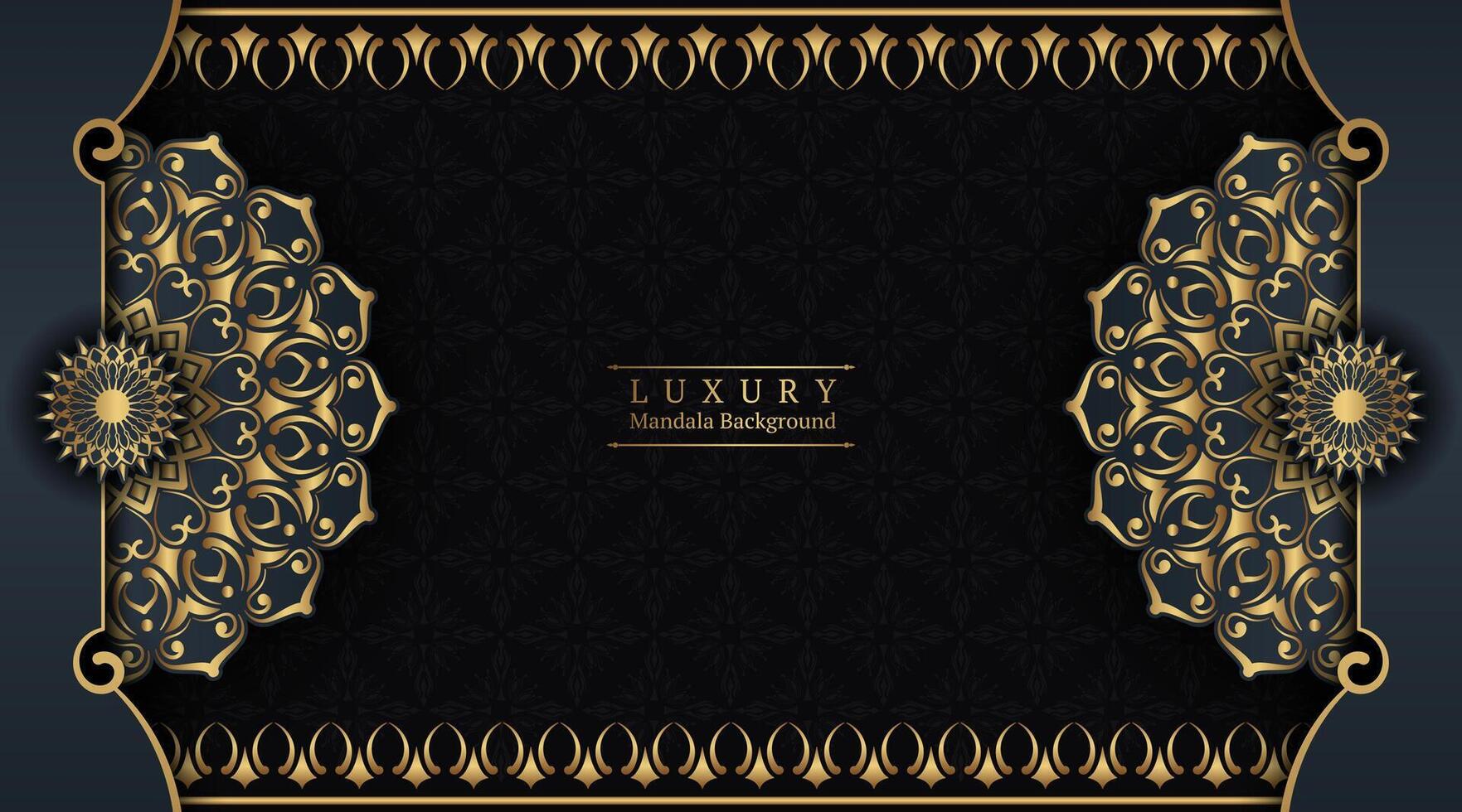 luxury background, with gold mandala vector