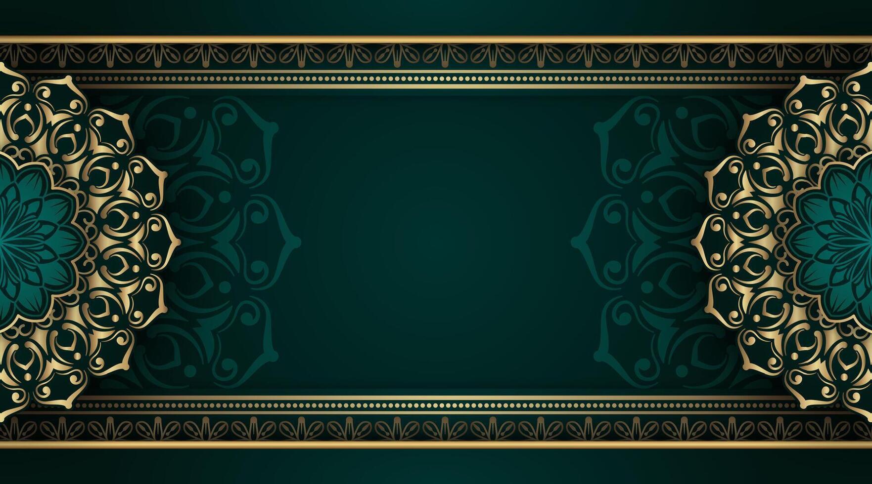 Luxury background with golden mandala ornament vector