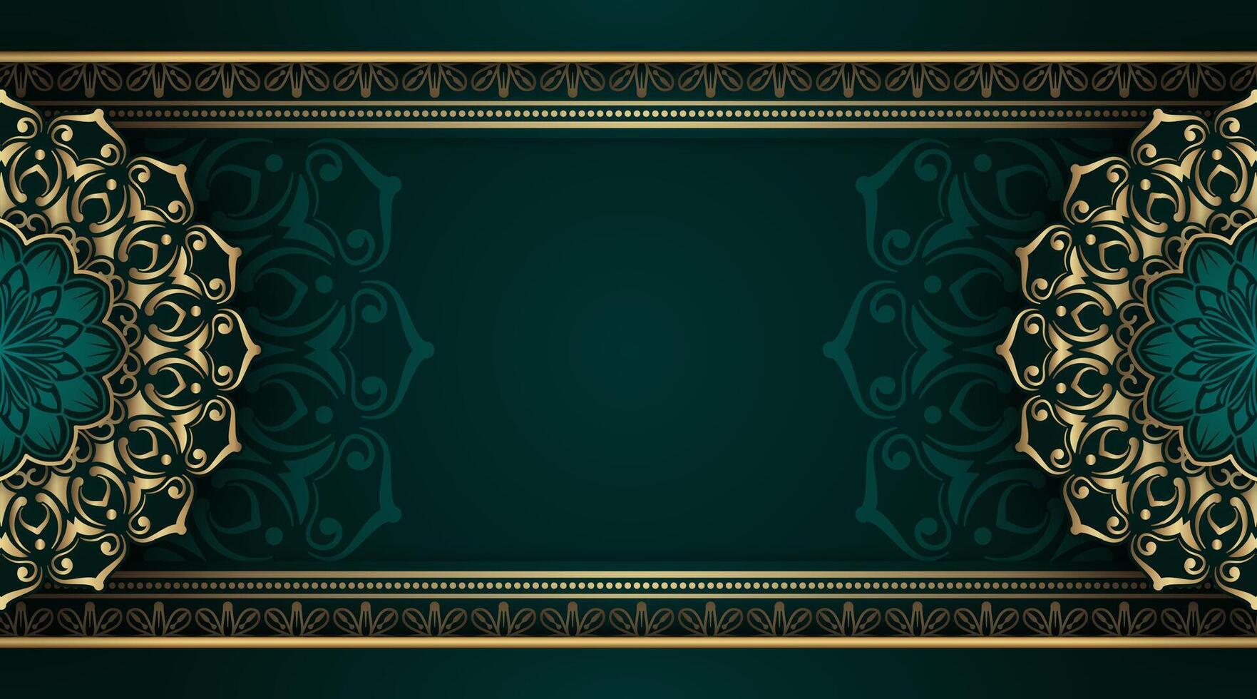 Luxury background with golden mandala ornament vector