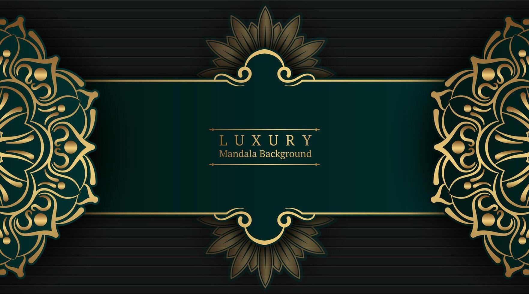 luxury green background, with gold mandala vector
