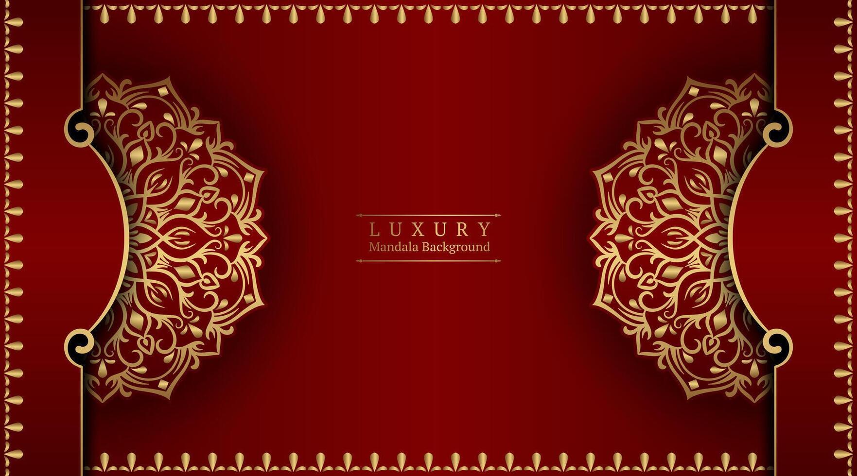 luxury green background, with gold mandala vector