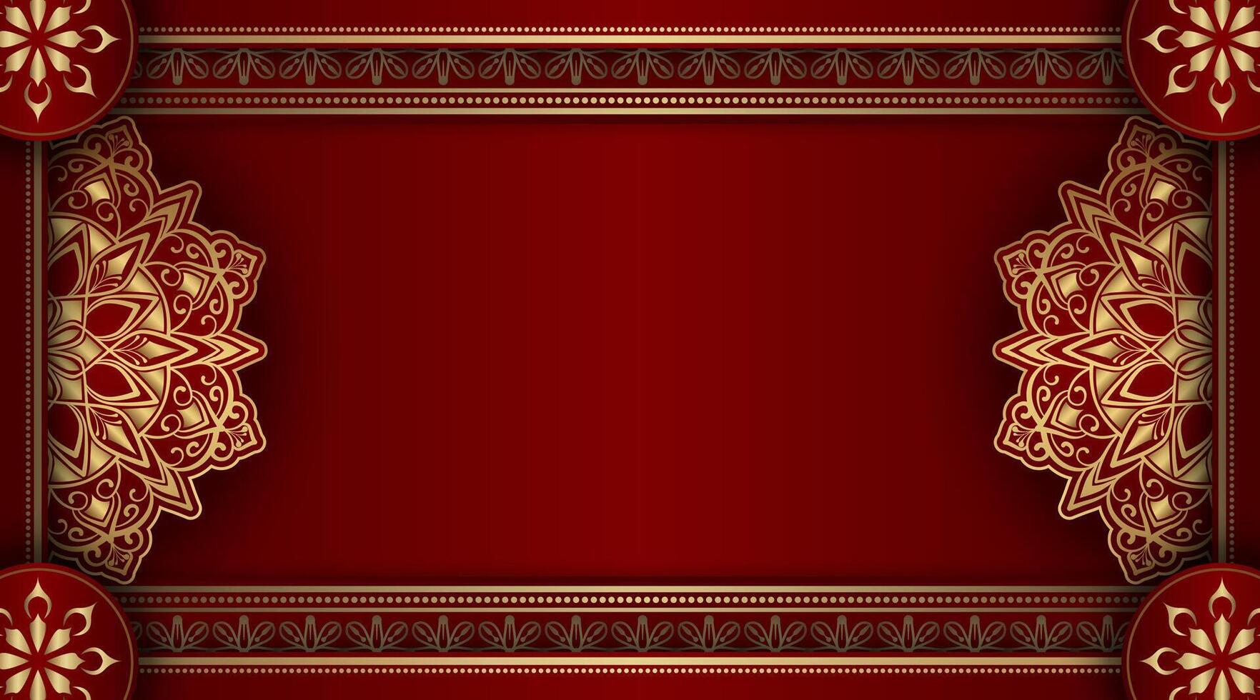 Luxury background with golden mandala ornament vector