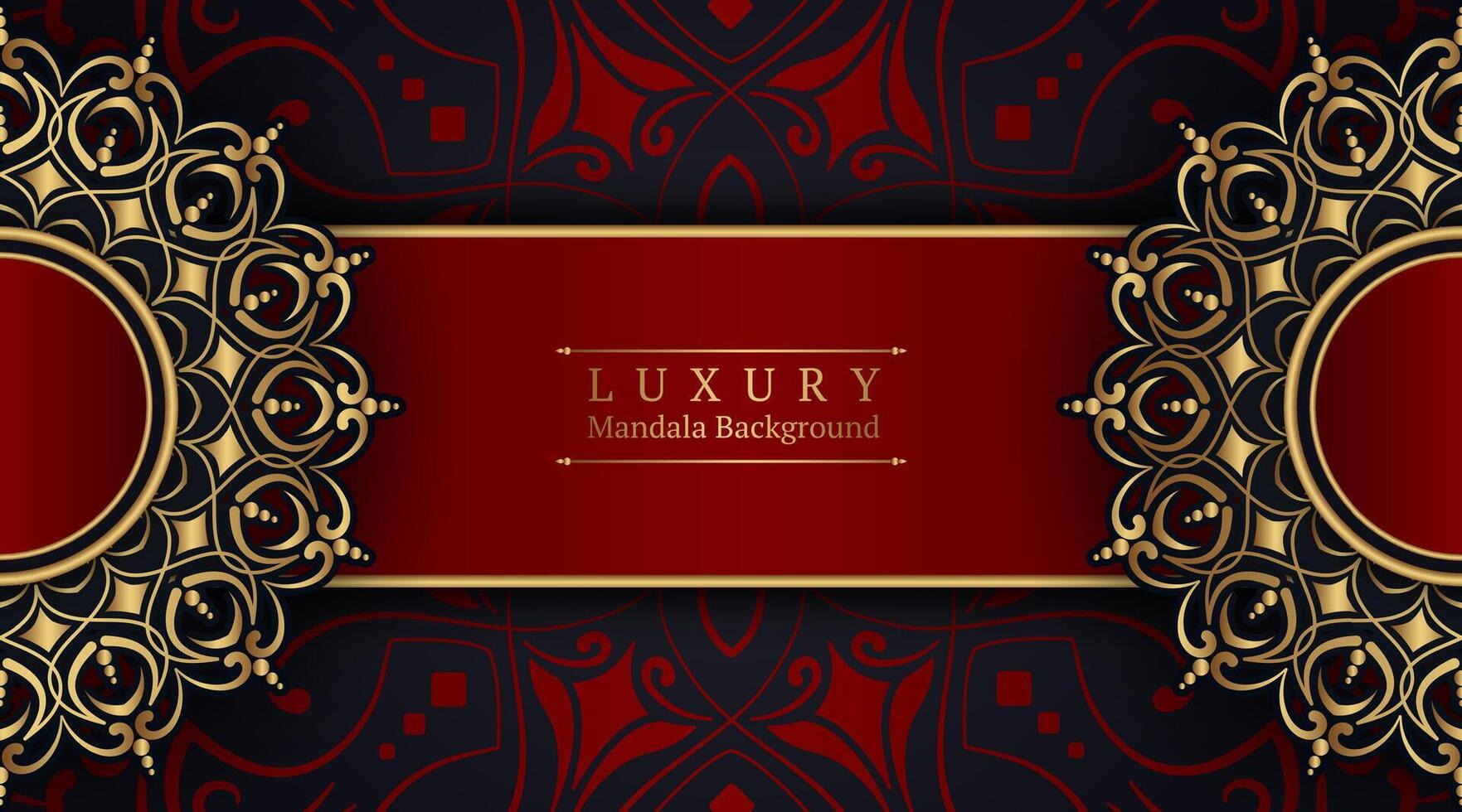 Luxury background with golden mandala ornament vector