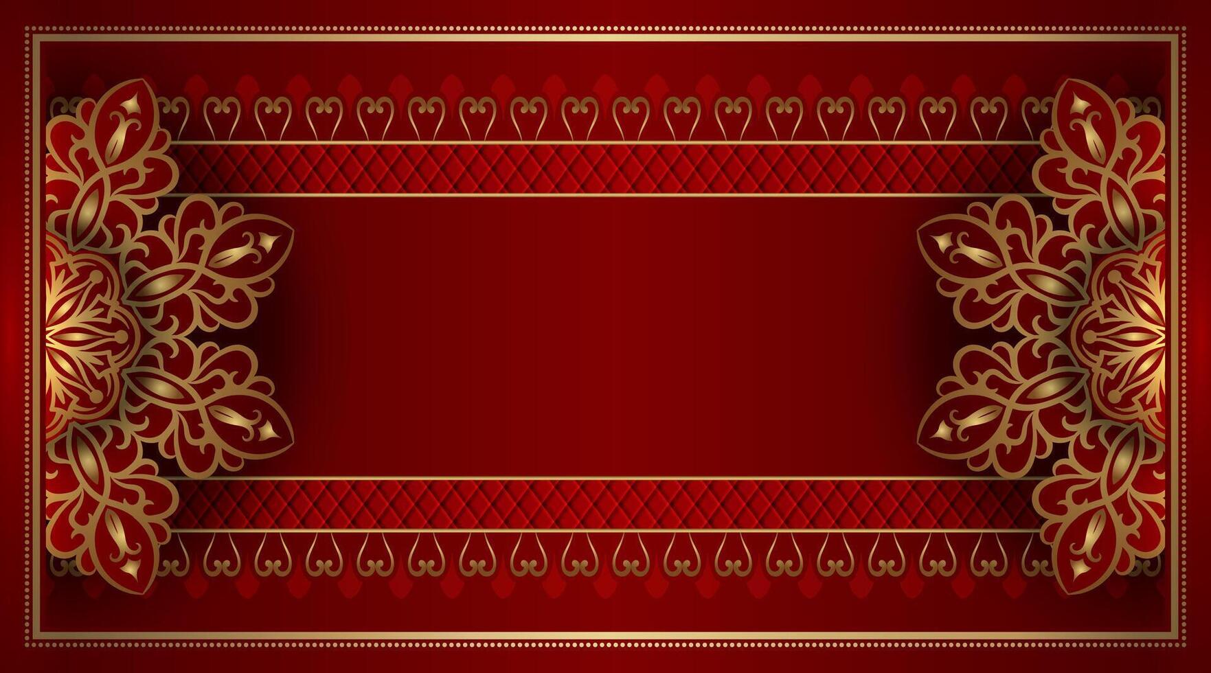 Vintage frame with gold mandala ornament vector