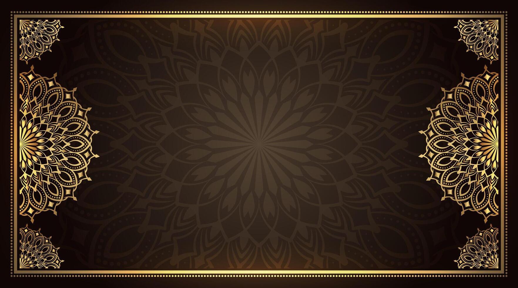 Luxury background with golden mandala ornament vector