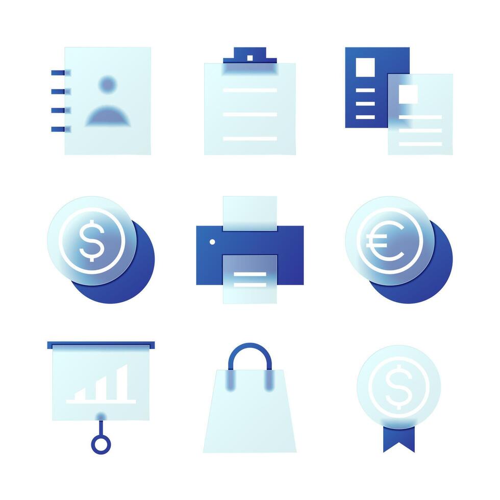 Modern Business Glassmorphism Style Icon vector