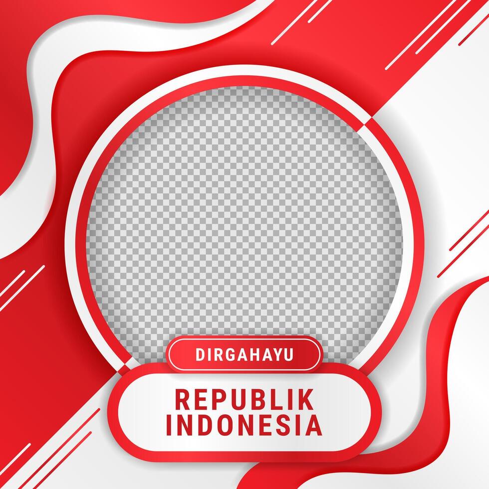 Indonesia Independence Day Twibbon Template vector