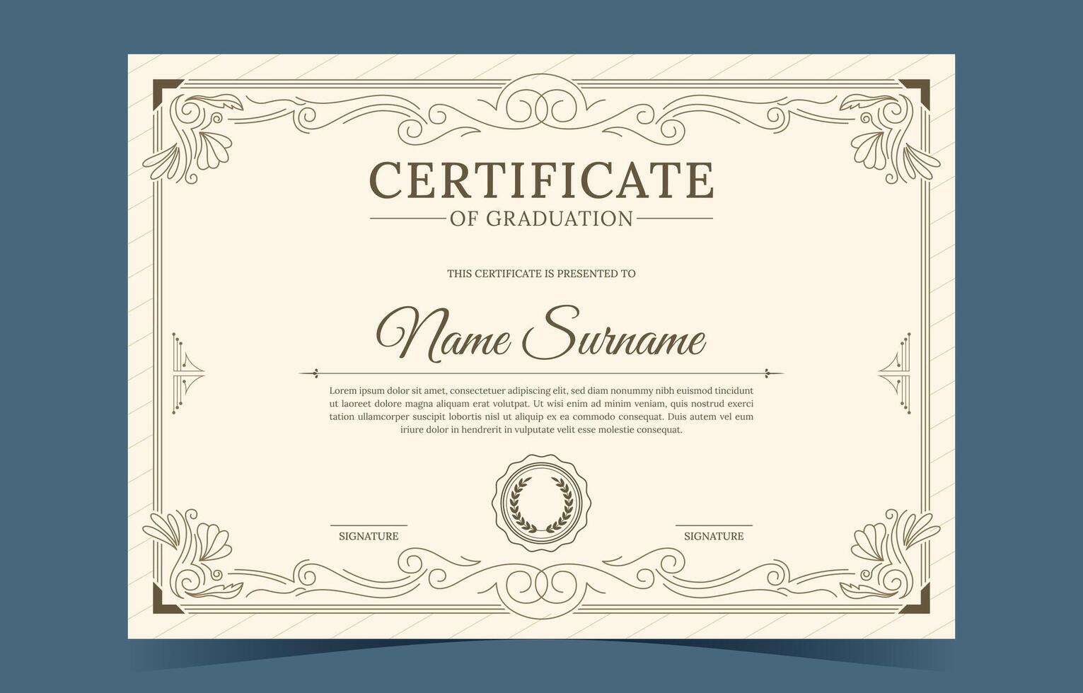 Old Classic Vintage Certificate Template vector