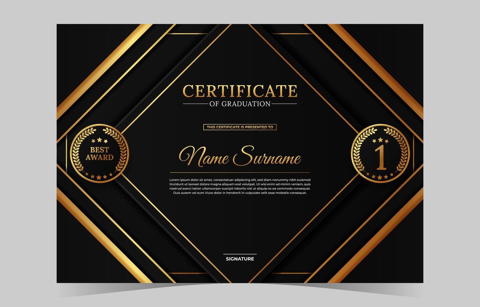 Geometric Certificate of Graduation Template vector